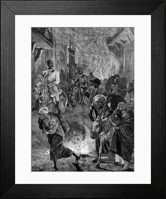 Framed Print : The Cholera in Cairo: the people leaving Boulak, 1883. Creator: Unknown Framed Print : The Cholera in Cairo: the people leaving Boulak, 1883. Creator: Unknown