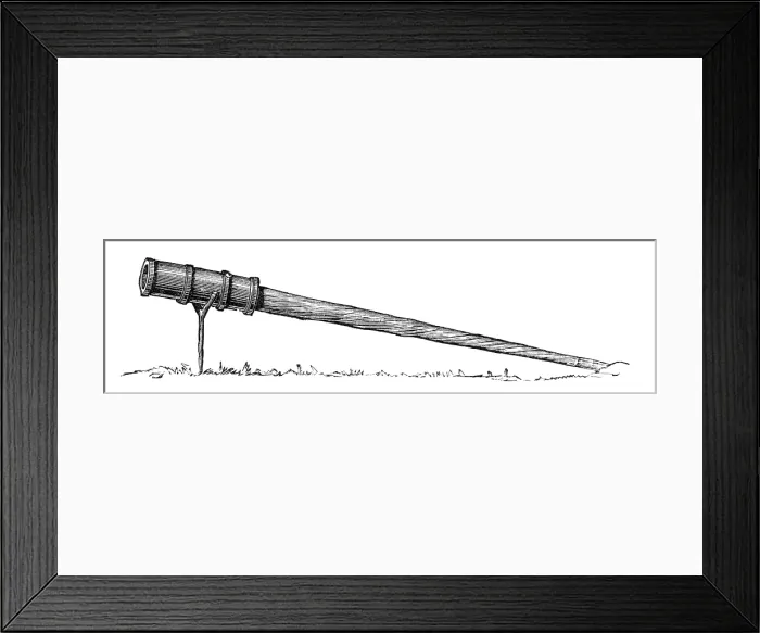 Framed Print : Semi-portable cannon, on forked rest (14th century), 1881. Creator: Unknown Framed Print : Semi-portable cannon, on forked rest (14th century), 1881. Creator: Unknown