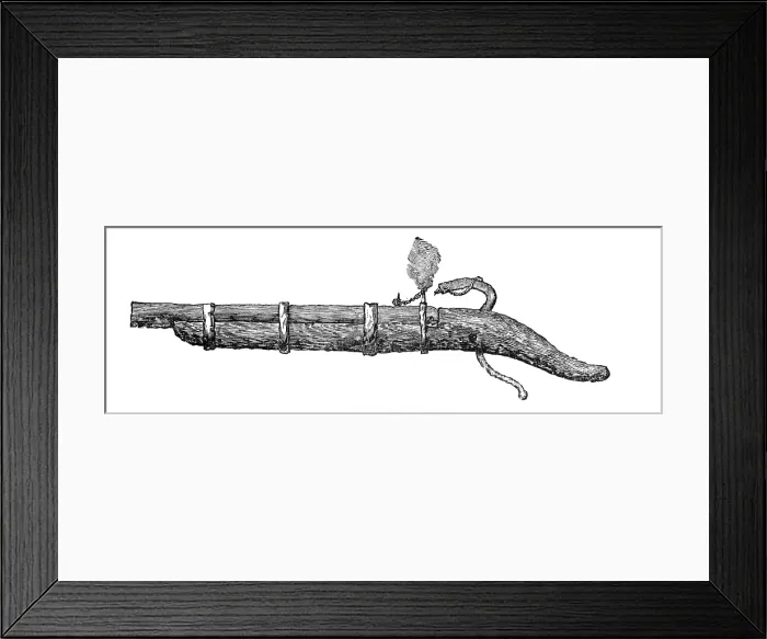 Framed Print : Early matchlock-gun, 1881. Creator: Unknown