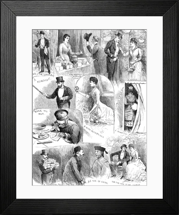Framed Print : Evening Fete at the International Fisheries Exhibition, 1883. Creator: Unknown Framed Print : Evening Fete at the International Fisheries Exhibition, 1883. Creator: Unknown
