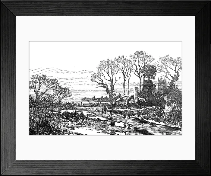 Framed Print : Sketch of a picture in the Royal Academy Exhibition: February Fill Dyke, B. W. Leader, 1881. Creator: Unknown Framed Print : Sketch of a picture in the Royal Academy Exhibition: February Fill Dyke, B. W. Leader, 1881. Creator: Unknown