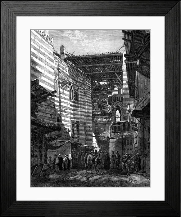 Framed Print : The Late Crisis in Egypt: the Gourieh, a street in Cairo, 1881. Creator: William James Palmer Framed Print : The Late Crisis in Egypt: the Gourieh, a street in Cairo, 1881. Creator: William James Palmer