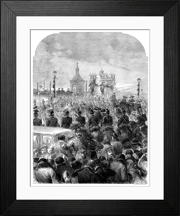 Framed Print : Funeral of the Emperor of Russia: removal of the body to the Church of St. Peter and St. Paul, 1881. Creator: Unknown Framed Print : Funeral of the Emperor of Russia: removal of the body to the Church of St. Peter and St. Paul, 1881. Creator: Unknown
