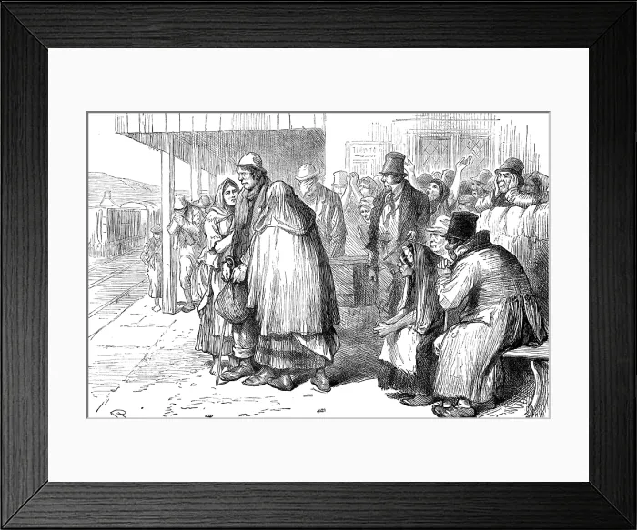 Framed Print : Departure of Irish emigrants, 1881. Creator: Unknown Framed Print : Departure of Irish emigrants, 1881. Creator: Unknown