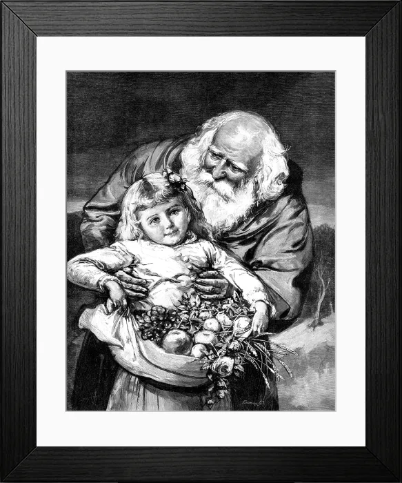 Framed Print : The New Year - drawn by A. E. Emslie, 1881. Creator: Adolphe Francois Pannemaker Framed Print : The New Year - drawn by A. E. Emslie, 1881. Creator: Adolphe Francois Pannemaker