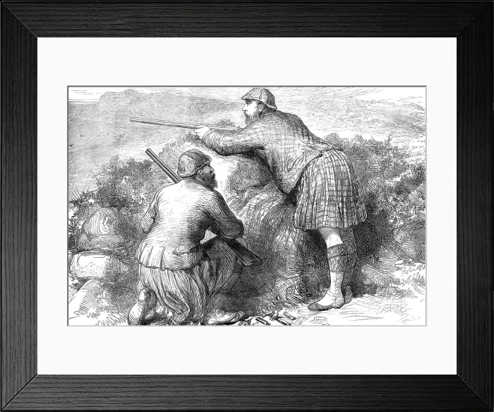 Framed Print : The Prince of Wales grouse-shooting in the Highlands, 1881. Creator: Unknown Framed Print : The Prince of Wales grouse-shooting in the Highlands, 1881. Creator: Unknown