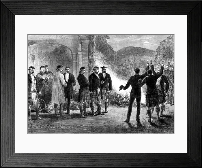 Framed Print : A Highland Welcome to the Prince of Wales, 1881. Creator: Unknown Framed Print : A Highland Welcome to the Prince of Wales, 1881. Creator: Unknown