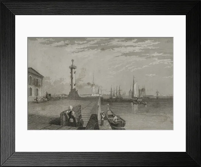 Framed Print : Rostral Column next to the River Neva, Saint Petersburg, Russia, 1839. Creator: Samuel Cholet Framed Print : Rostral Column next to the River Neva, Saint Petersburg, Russia, 1839. Creator: Samuel Cholet