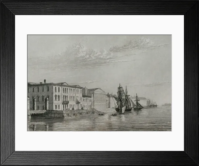 Framed Print : The English Embankment or English Quay, Saint Petersburg, Russia, 1839. Creator: Augustin Francois Lemaitre Framed Print : The English Embankment or English Quay, Saint Petersburg, Russia, 1839. Creator: Augustin Francois Lemaitre