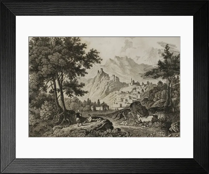 Framed Print : Ancient city of Gavar, Armenia, 1838. Creator: Vanderburch Framed Print : Ancient city of Gavar, Armenia, 1838. Creator: Vanderburch