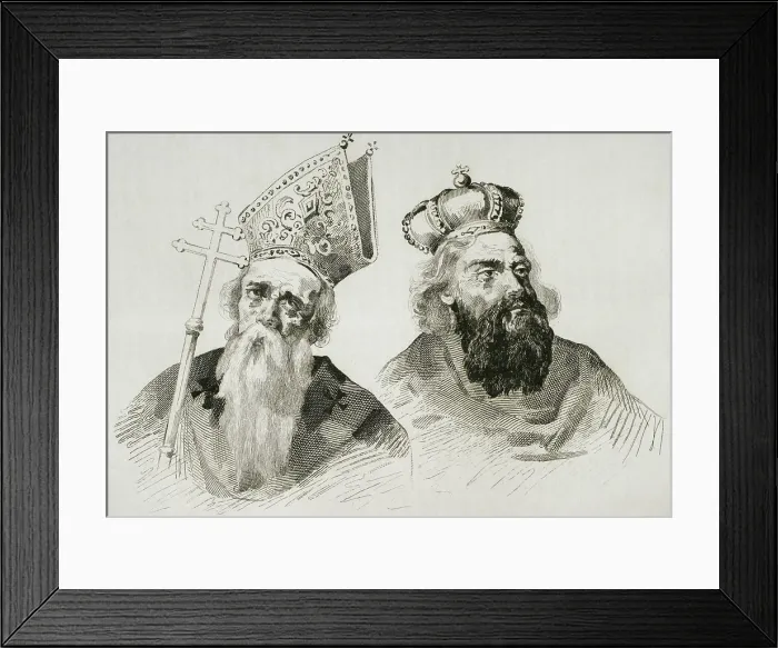 Framed Print : Saint Gregory Magister and Saint Gregory Vegaiaser, Armenian Apostolic Church, 1838. Creator: Hippolyte Lalaisse Framed Print : Saint Gregory Magister and Saint Gregory Vegaiaser, Armenian Apostolic Church, 1838. Creator: Hippolyte Lalaisse