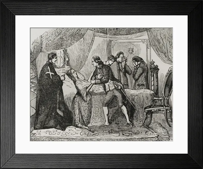 Framed Print : Death of the Princess of Asturias, May 21, 1806, (1851). Creator: Unknown Framed Print : Death of the Princess of Asturias, May 21, 1806, (1851). Creator: Unknown