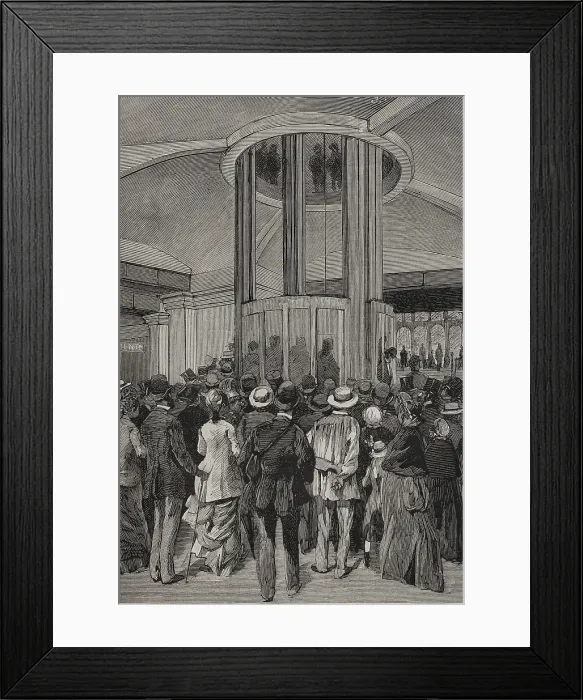 Framed Print : The elevators of the Trocadero Palace, Paris Exposition, 1878. Creator: Tomas Carlos Capuz Framed Print : The elevators of the Trocadero Palace, Paris Exposition, 1878. Creator: Tomas Carlos Capuz