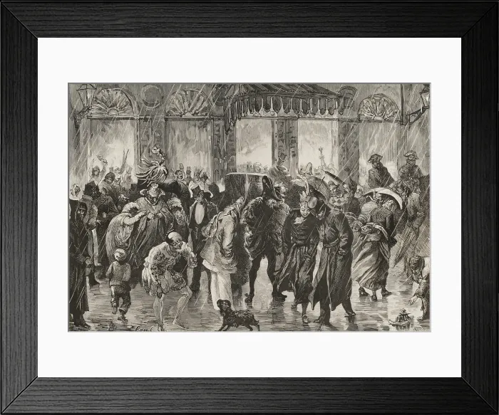 Framed Print : Carnival: leaving a masquerade ball, 1878. Creator: Tomas Carlos Capuz Framed Print : Carnival: leaving a masquerade ball, 1878. Creator: Tomas Carlos Capuz