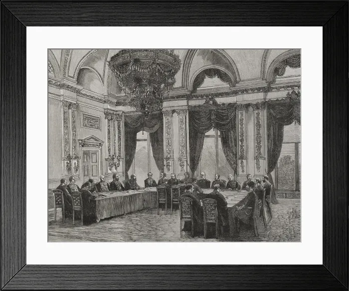 Framed Print : First session of the Congress, Congress of Berlin, June 13, 1878 (1878). Creator: Tomas Carlos Capuz Framed Print : First session of the Congress, Congress of Berlin, June 13, 1878 (1878). Creator: Tomas Carlos Capuz