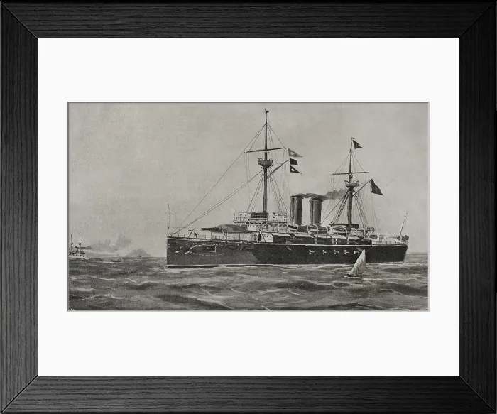 Framed Print : The battleship cruiser 'Vizcaya' on its way to New York, 1898. Creator: Enrique Laporta Valor Framed Print : The battleship cruiser 'Vizcaya' on its way to New York, 1898. Creator: Enrique Laporta Valor