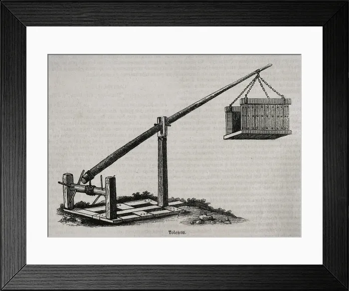 Framed Print : Tolenon - medieval military machinery, 1852. Creator: Unknown Framed Print : Tolenon - medieval military machinery, 1852. Creator: Unknown