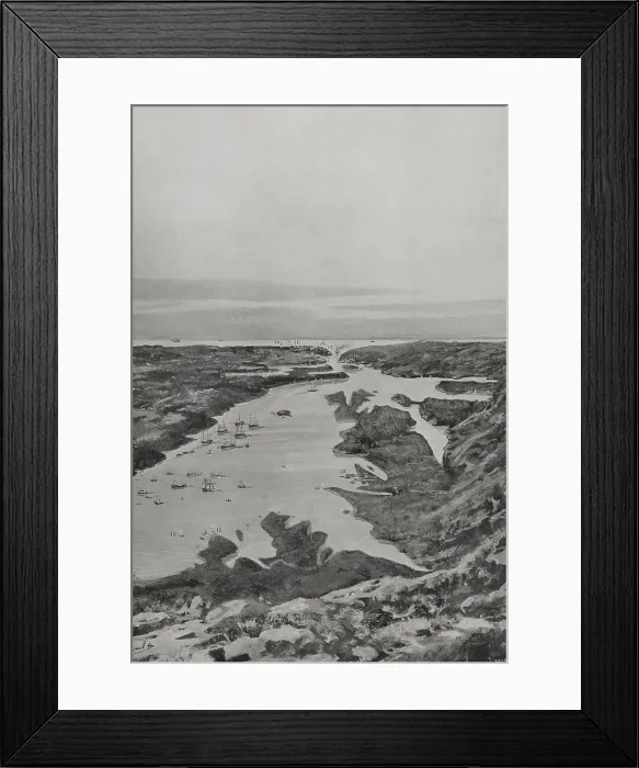 Framed Print : Spanish-American War (1898): entrance and bay of Santiago de Cuba, Cuba, 1898. Creator: Enrique Laporta Valor Framed Print : Spanish-American War (1898): entrance and bay of Santiago de Cuba, Cuba, 1898. Creator: Enrique Laporta Valor