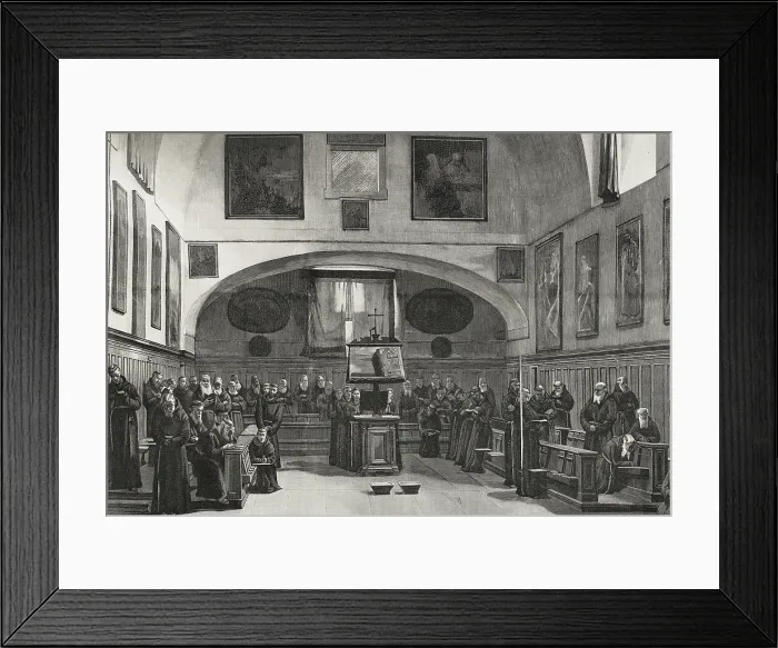 Framed Print : Capuchins in the choir singing vespers, 1898. Creator: Unknown Framed Print : Capuchins in the choir singing vespers, 1898. Creator: Unknown