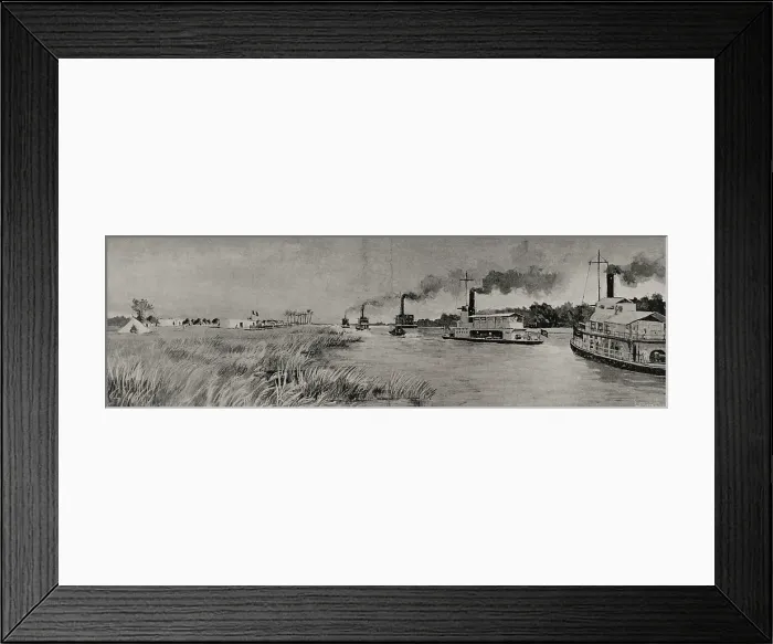 Framed Print : Fashoda Incident (1898): Arrival of the Anglo-Egyptian contingent at Fashoda...on 21 Sept 1898, 1898 Creator: Unknown Framed Print : Fashoda Incident (1898): Arrival of the Anglo-Egyptian contingent at Fashoda...on 21 Sept 1898, 1898 Creator: Unknown