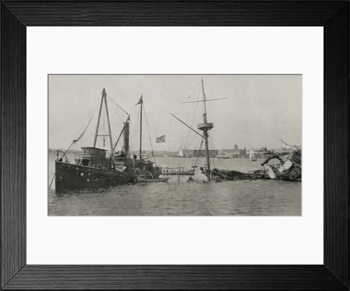 Framed Print : The American steamship tug 'Right Arm', Havana, Cuba, 1898. Creator: Unknown Framed Print : The American steamship tug 'Right Arm', Havana, Cuba, 1898. Creator: Unknown