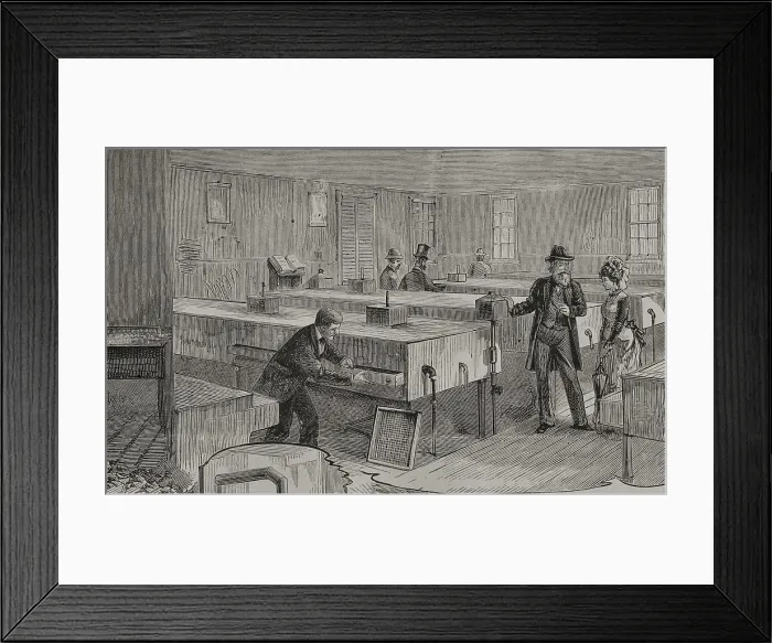 Framed Print : Artificial hatching of hen eggs by the Baker method, incubators room, 1878. Creator: Unknown Framed Print : Artificial hatching of hen eggs by the Baker method, incubators room, 1878. Creator: Unknown