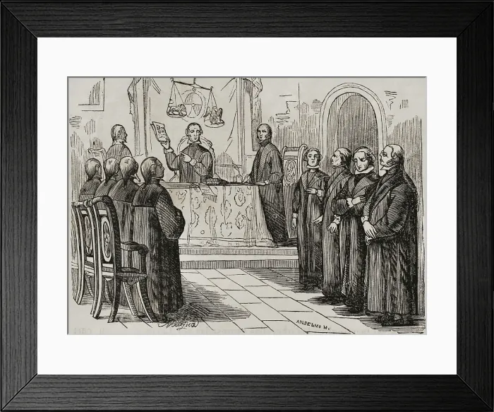 Framed Print : The conspiracy of El Escorial (1807): The El Escorial ruling, Spain, (1851). Creator: Unknown Framed Print : The conspiracy of El Escorial (1807): The El Escorial ruling, Spain, (1851). Creator: Unknown
