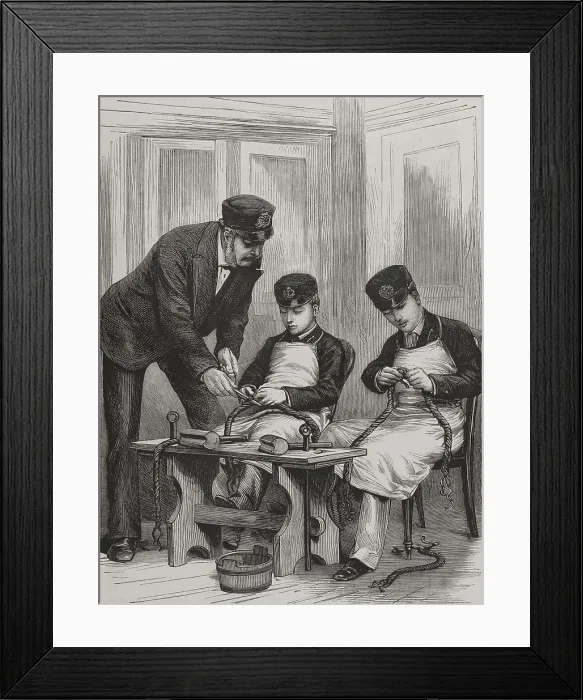 Framed Print : Prince Albert Victor and Prince George on board the frigate HMS Britannia, c1877. Creator: Unknown Framed Print : Prince Albert Victor and Prince George on board the frigate HMS Britannia, c1877. Creator: Unknown