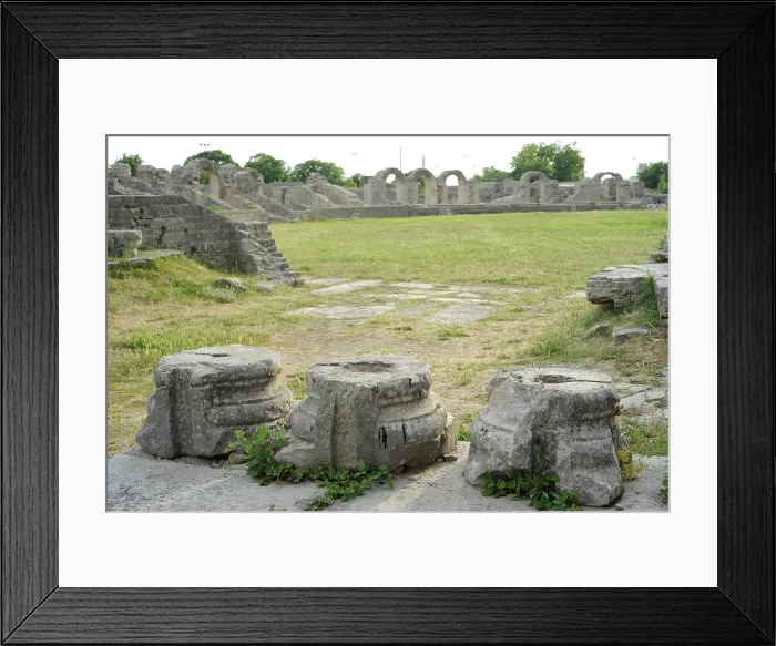 Framed Print : Partial view of the amphitheater ruins, ancient city of Salona, Solin, Croatia, 2018. Creator: Unknown Framed Print : Partial view of the amphitheater ruins, ancient city of Salona, Solin, Croatia, 2018. Creator: Unknown