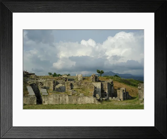 Framed Print : Partial view of the amphitheater ruins, ancient city of Salona, Solin, Croatia, 2018. Creator: Unknown