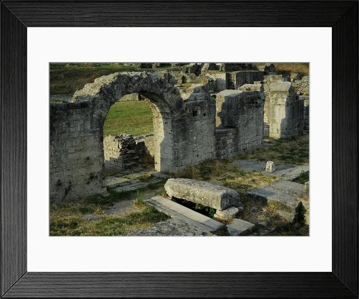 Framed Print : Partial view of the amphitheater ruins, ancient city of Salona, Solin, Croatia, 2018. Creator: Unknown Framed Print : Partial view of the amphitheater ruins, ancient city of Salona, Solin, Croatia, 2018. Creator: Unknown