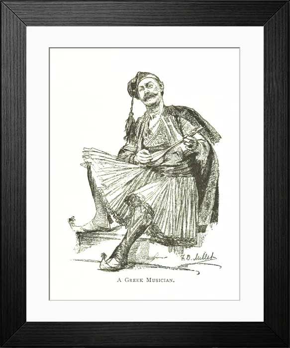 Framed Print : A Greek Musician, 1890. Creator: F. D. Millet Framed Print : A Greek Musician, 1890. Creator: F. D. Millet