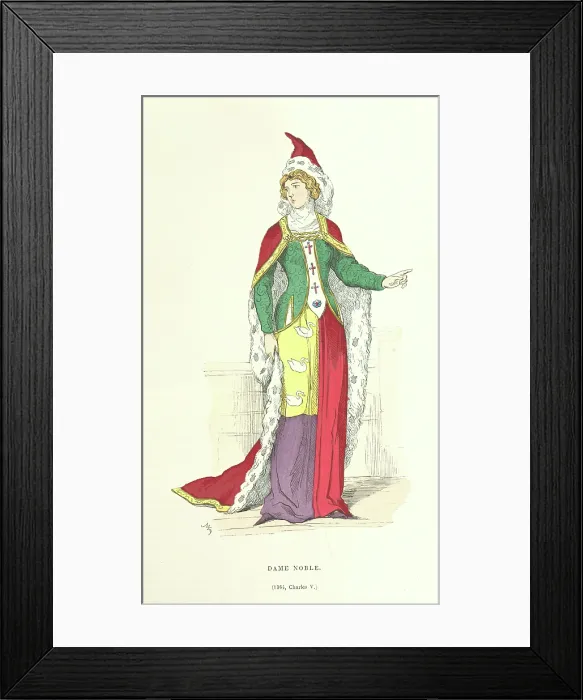 Framed Print : Noble lady, 1364, (1882). Creator: Unknown Framed Print : Noble lady, 1364, (1882). Creator: Unknown