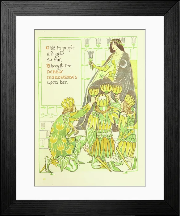 Framed Print : Clad in purple and gold so fair, Though the Deadly Nightshade's upon her, 1899 Framed Print : Clad in purple and gold so fair, Though the Deadly Nightshade's upon her, 1899