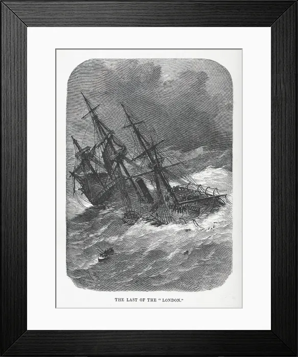 Framed Print : The Last of the 'London', 1866. Creator: J Knight Framed Print : The Last of the 'London', 1866. Creator: J Knight