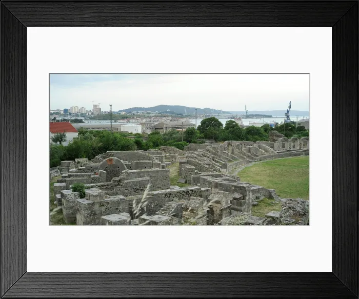 Framed Print : Partial view of the amphitheater ruins, ancient city of Salona, Solin, Croatia, 2018. Creator: Unknown