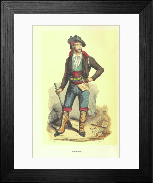 Framed Print : Smuggler, 1848. Creators: Adolphe Francois Pannemaker, Clerman, Estaquier Framed Print : Smuggler, 1848. Creators: Adolphe Francois Pannemaker, Clerman, Estaquier