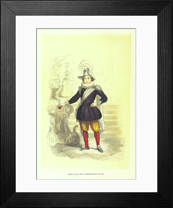 Framed Print : Young Swiss from the Cathedral of Seville, 1848. Creator: Duverger Framed Print : Young Swiss from the Cathedral of Seville, 1848. Creator: Duverger