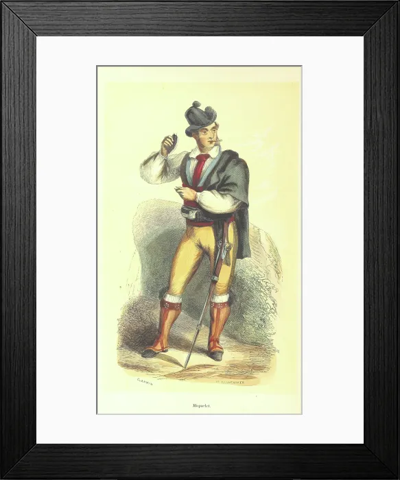 Framed Print : Miquelet, 1848. Creators: Clerman, Adolphe Francois Pannemaker Framed Print : Miquelet, 1848. Creators: Clerman, Adolphe Francois Pannemaker