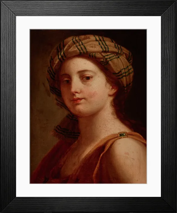 Framed Print : Study of a Woman in a Turban, 18th century. Creator: Unknown Framed Print : Study of a Woman in a Turban, 18th century. Creator: Unknown