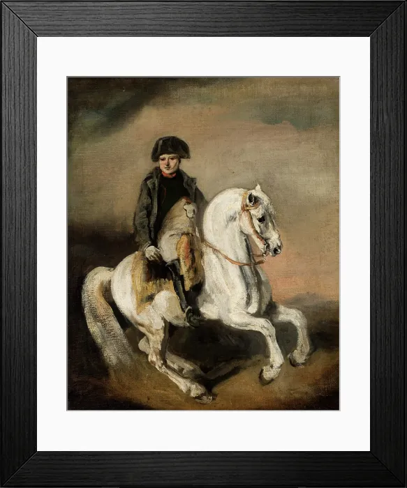 Framed Print : Napoleon on Horseback, c1846. Creator: Piotr Michalowski Framed Print : Napoleon on Horseback, c1846. Creator: Piotr Michalowski
