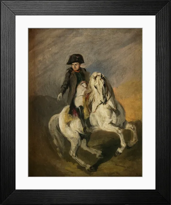 Framed Print : Napoleon on a Grey Horse, between 1840-1854. Creator: Piotr Michalowski