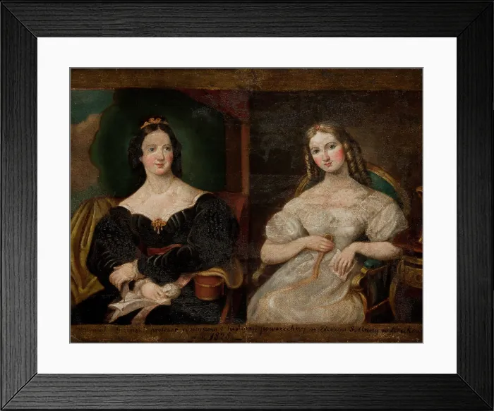 Framed Print : Portrait of Two Women, 1828. Creator: Antoni Gizinski Framed Print : Portrait of Two Women, 1828. Creator: Antoni Gizinski