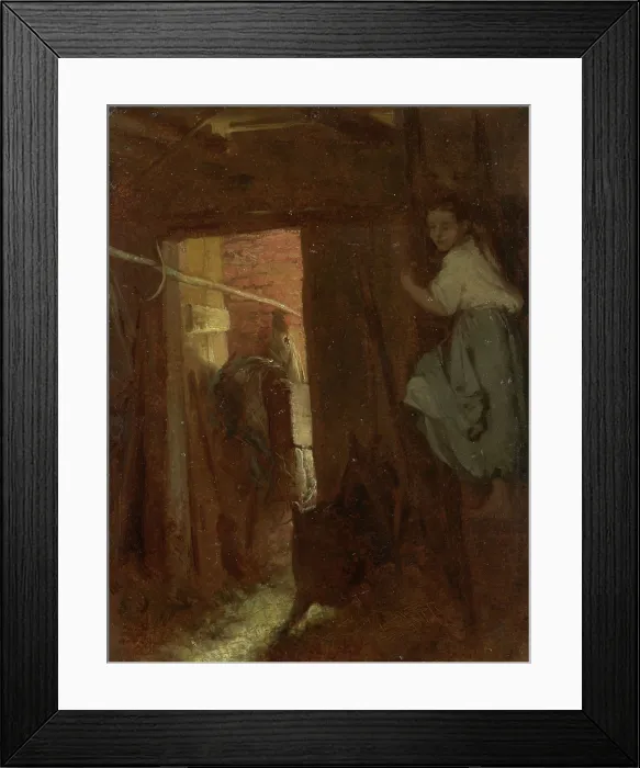 Framed Print : Interior of a Cottage, 1870. Creator: Aleksander Kotsis Framed Print : Interior of a Cottage, 1870. Creator: Aleksander Kotsis