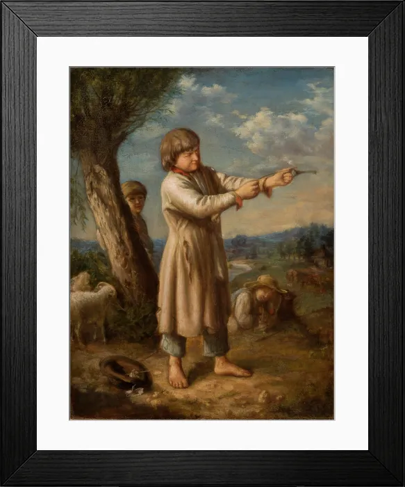 Framed Print : Boy Shooting with a Key, before 1863. Creator: Aleksander Kotsis Framed Print : Boy Shooting with a Key, before 1863. Creator: Aleksander Kotsis
