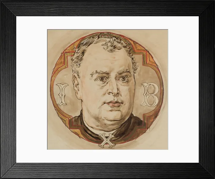Framed Print : Paper for the Polychrome of St. Mary's Church - Male Head and the Letters... between 1888-1891. Creator: Jan Matejko. Paper for the Polychrome of St Framed Print : Paper for the Polychrome of St. Mary's Church - Male Head and the Letters... between 1888-1891. Creator: Jan Matejko. Paper for the Polychrome of St