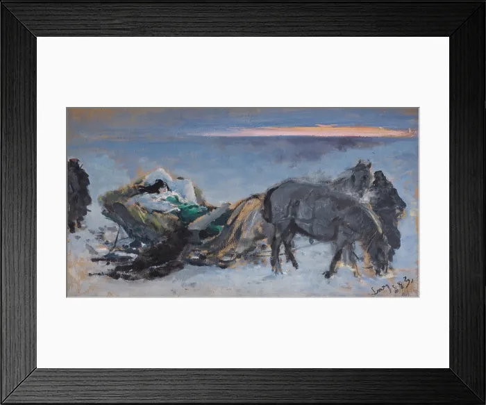 Framed Print : Gertruda Komorowska in the Sleigh, 1883. Creator: Leon Wyczolkowski Framed Print : Gertruda Komorowska in the Sleigh, 1883. Creator: Leon Wyczolkowski