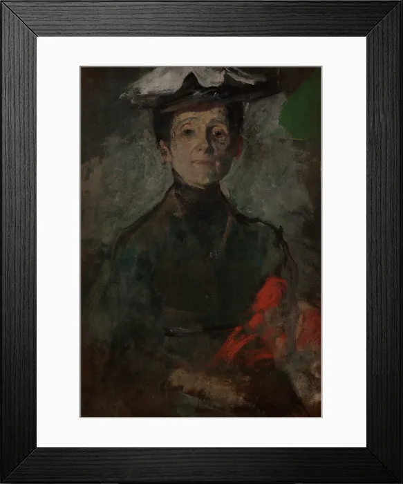 Framed Print : Self-Portrait with Flowers, c1909. Creator: Olga Boznanska Framed Print : Self-Portrait with Flowers, c1909. Creator: Olga Boznanska