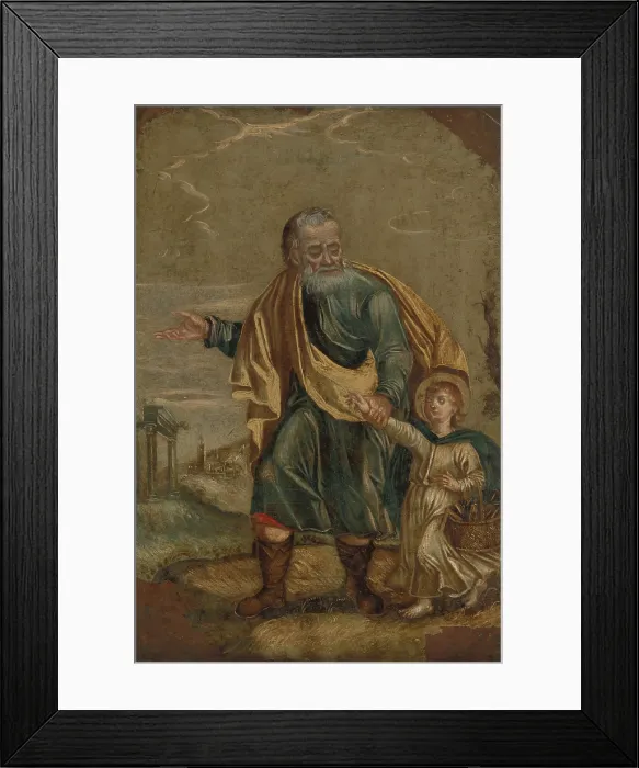 Framed Print : Saint Joseph with the Christ Child, 18th century. Creator: Unknown Framed Print : Saint Joseph with the Christ Child, 18th century. Creator: Unknown