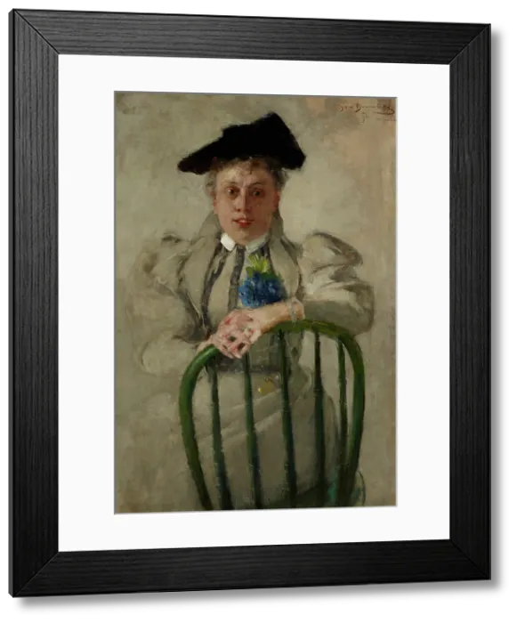Framed Print : Portrait of Irena Zbigniewicz nee Serda, 1896. Creator: Olga Boznanska
